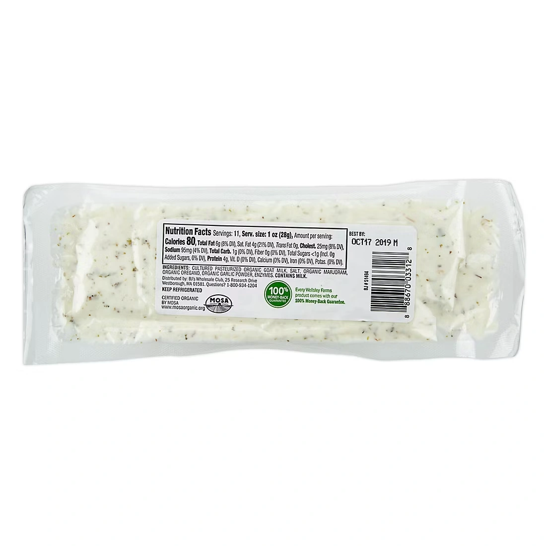 Wellsley Farms Organic Garlic and Herb Goat Cheese, 11 oz.