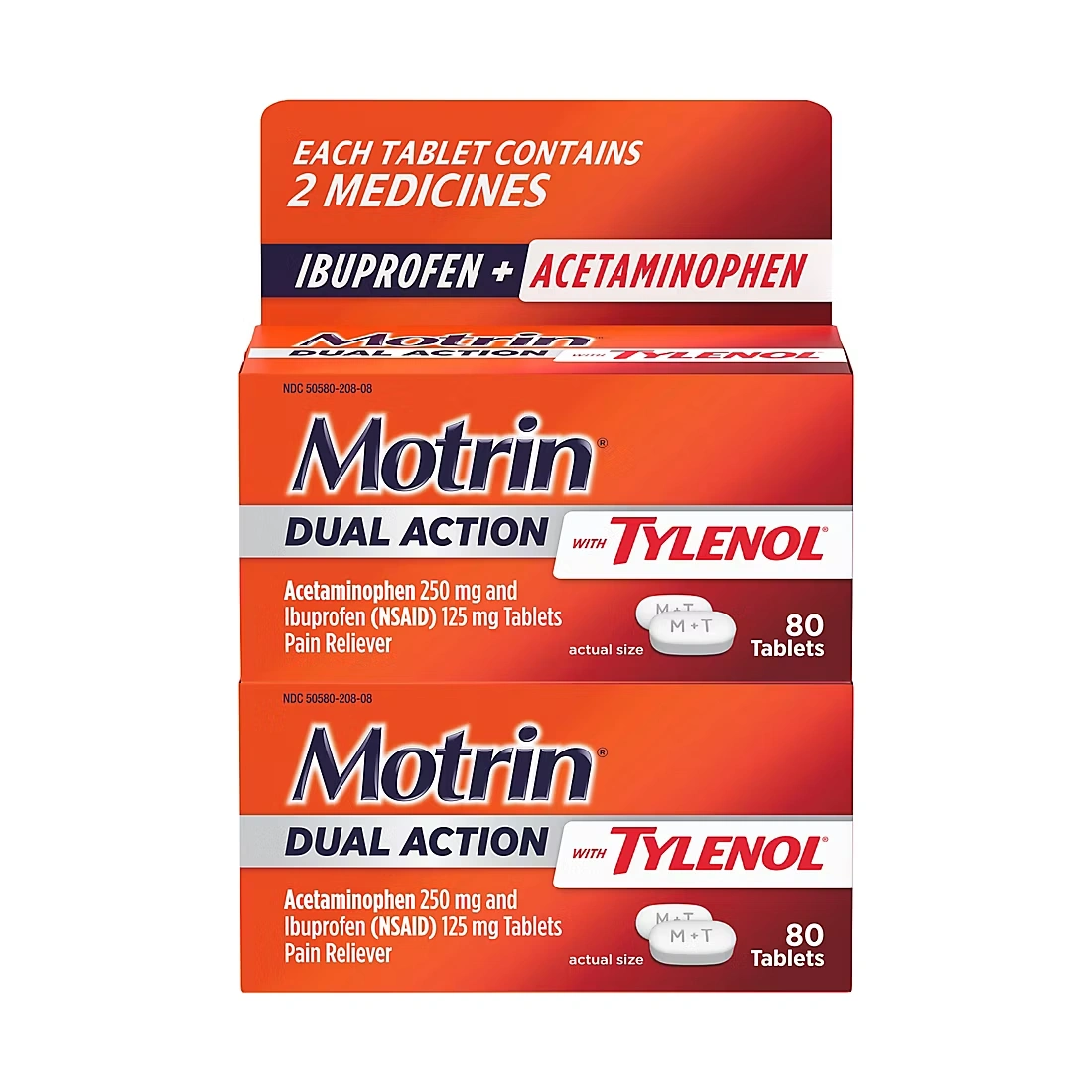 Motrin Dual Action with Tylenol, Ibuprofen & Acetaminophen, 160 ct.