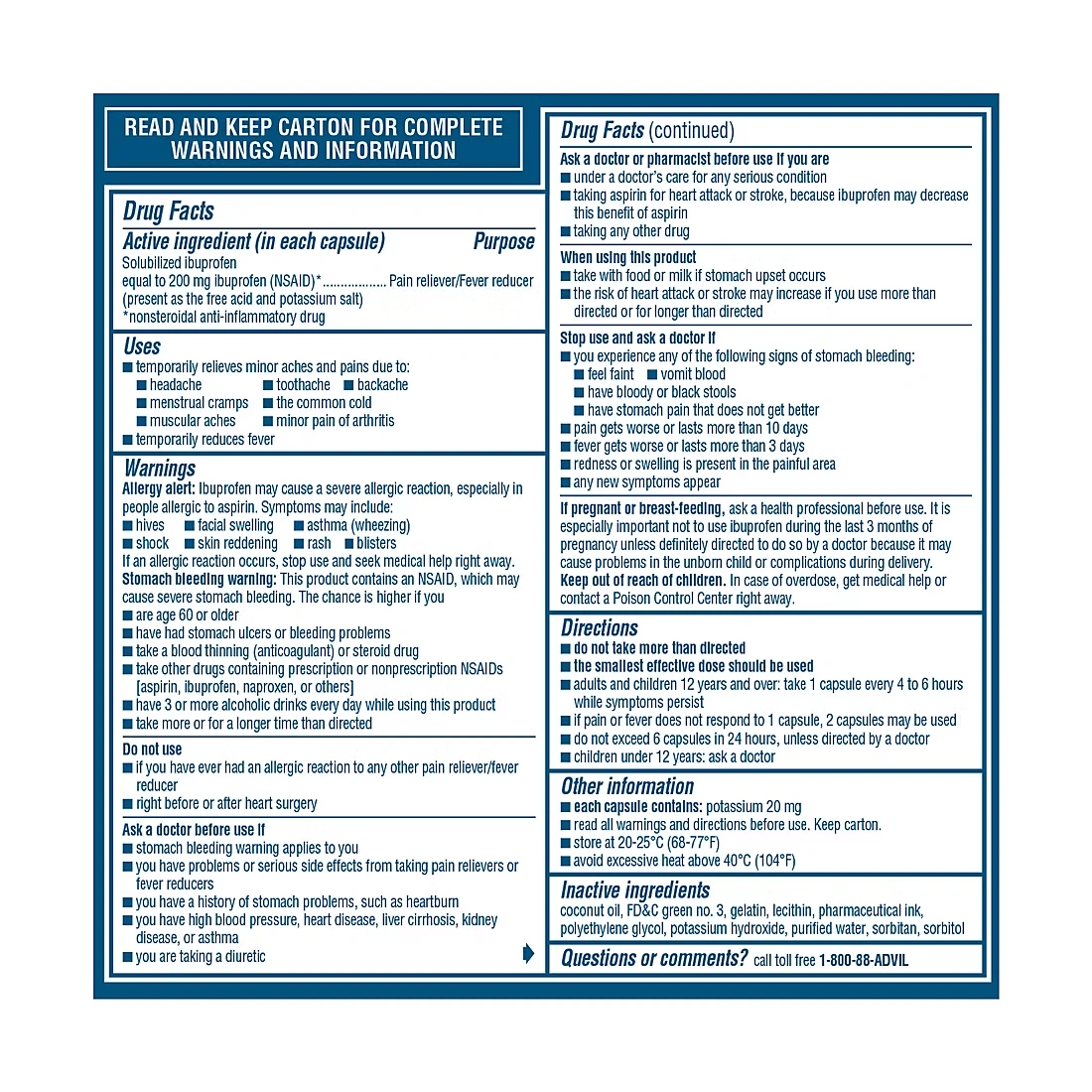 Advil Liqui-Gels, 2 pk./120 ct.