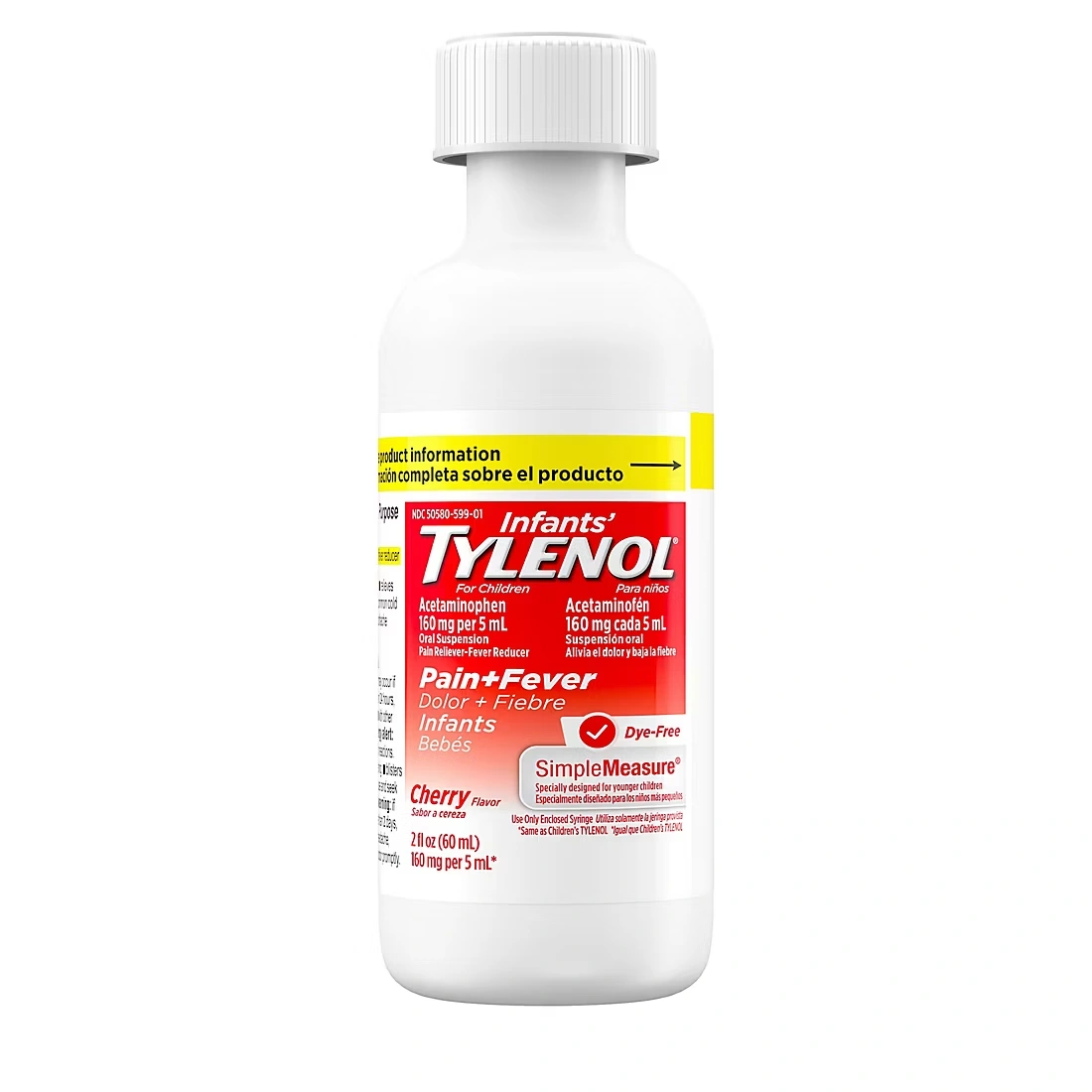 Infants' Tylenol Dye-Free Oral Suspension, Cherry, 2 pk./2 oz.