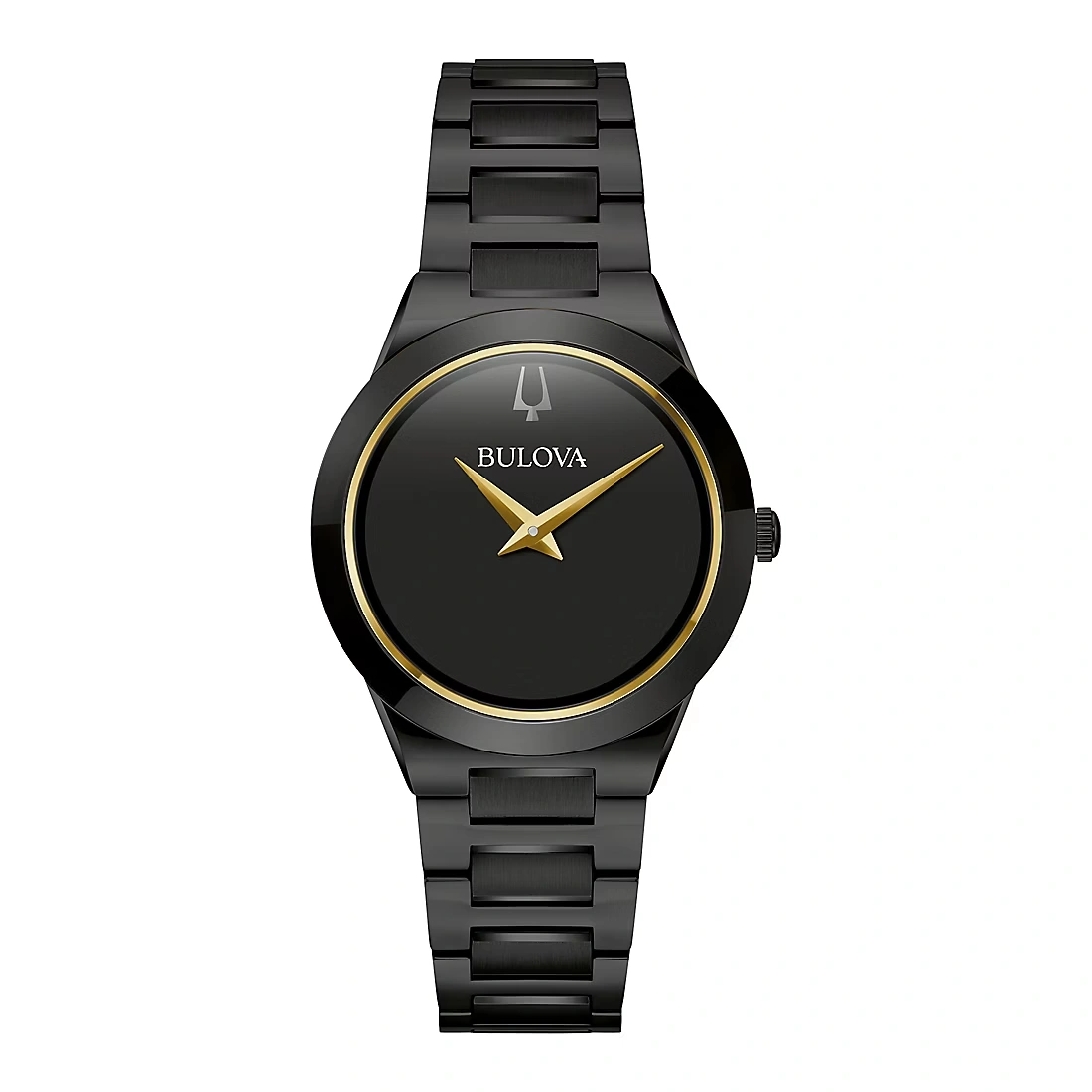 Bulova Womens Modern Millennia IP Black Stainless Black Dial Bracelet Watch