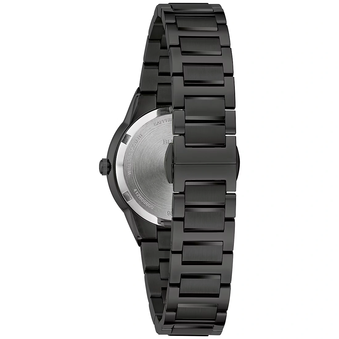 Bulova Womens Modern Millennia IP Black Stainless Black Dial Bracelet Watch