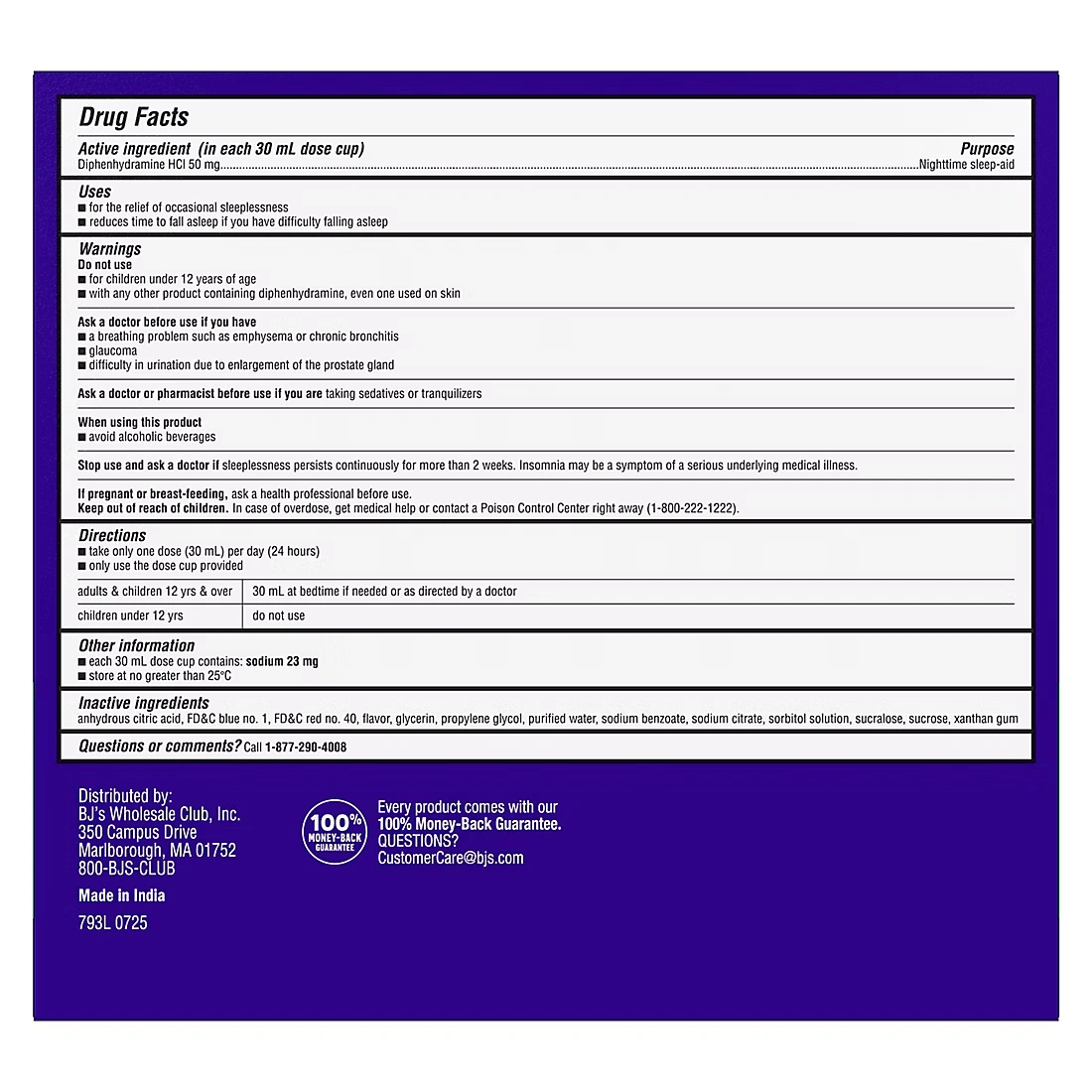 Berkley Jensen Night Time Sleep Aid Diphenhydramine HCl 50mg Liquid, 3 pk./12 fl. oz.