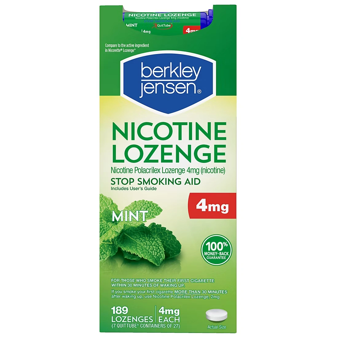 Berkley Jensen 4mg Mint Nicotine Lozenge, 189 ct.