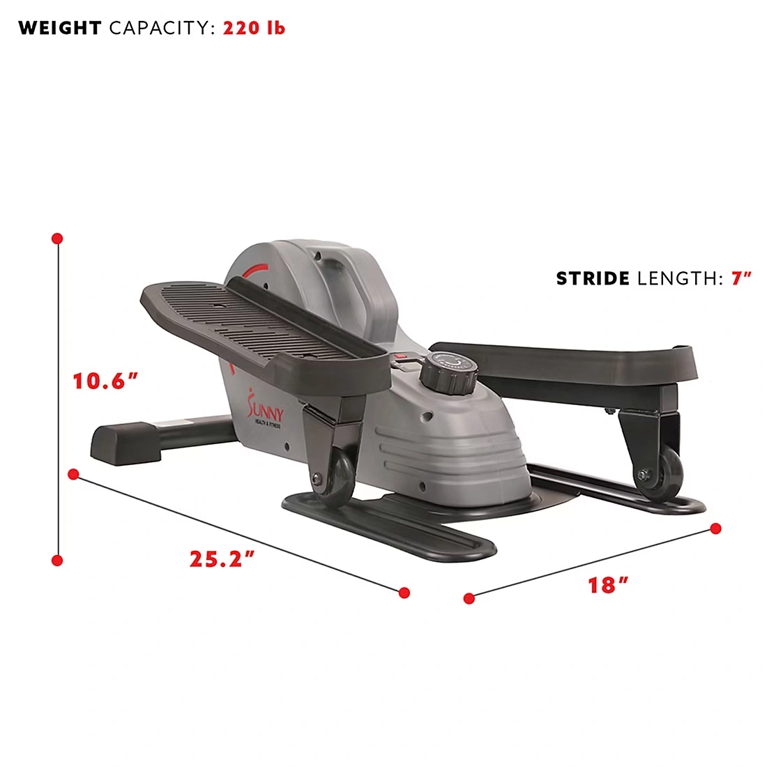 Sunny Health & Fitness SF-E3908 Portable Stand Up Elliptical