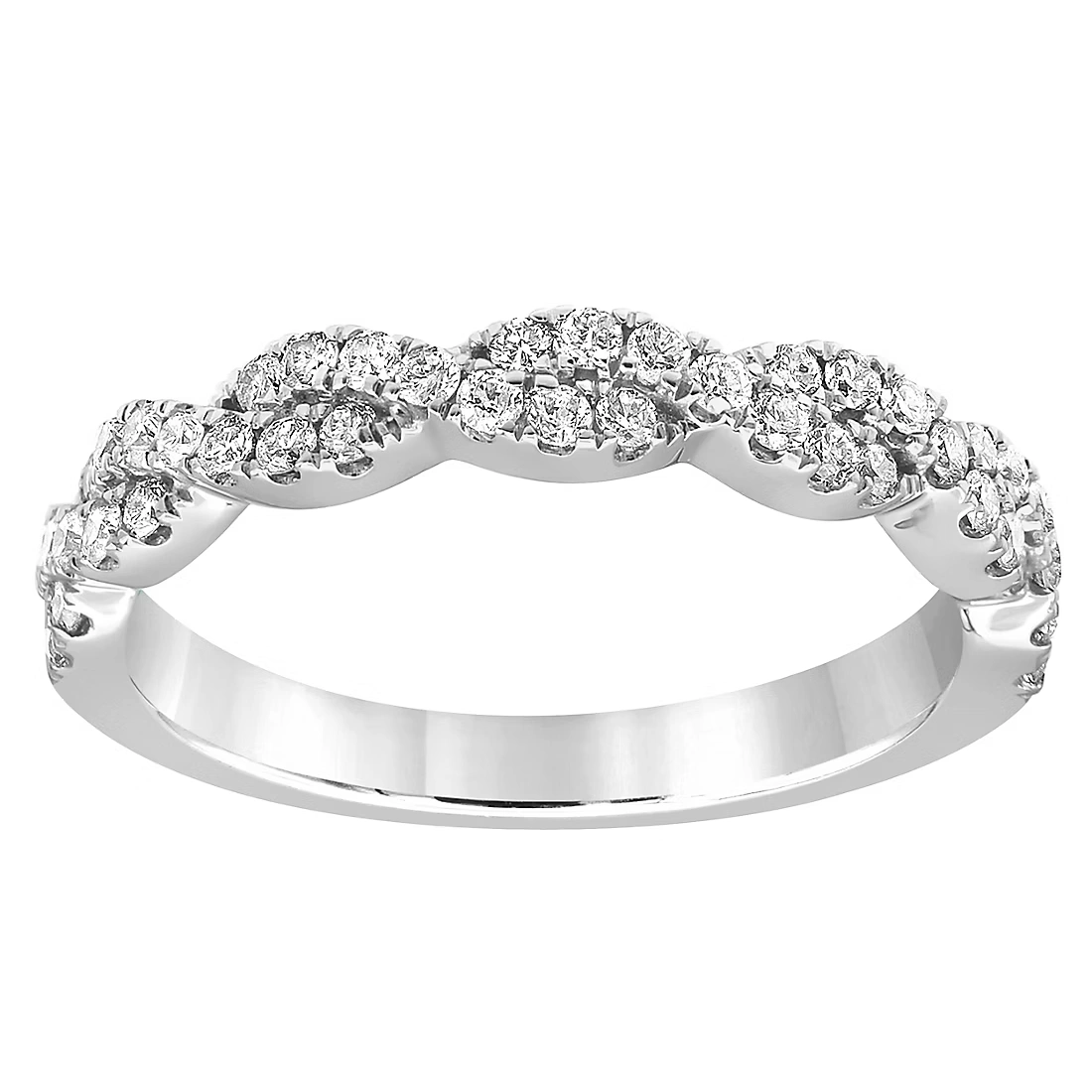 0.4 ct. t.w. Round Cut Diamond Ring Half Eternity Band Ring in 14k White Gold