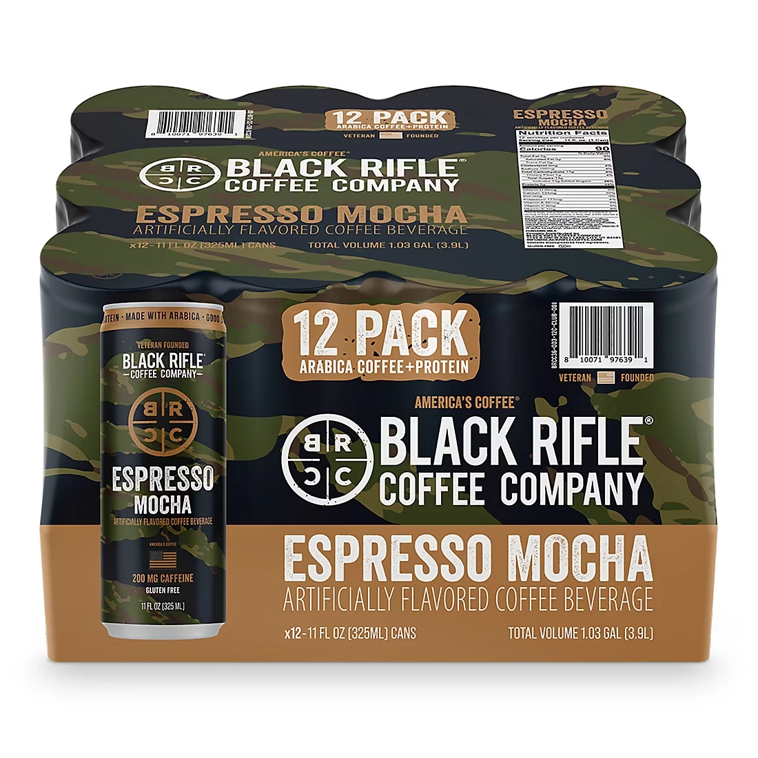 Black Rifle Coffee Company Ready-to-Drink, Iced Espresso Mocha, Cans, 12 pk./11 oz.