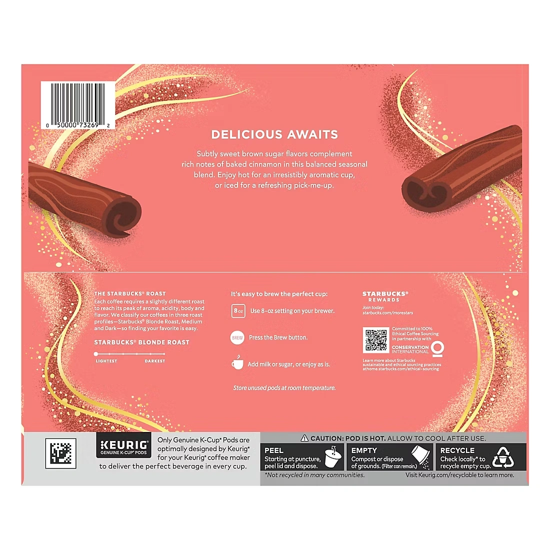Starbucks Brown Sugar Cinnamon K-Cup Pods, 64 ct.