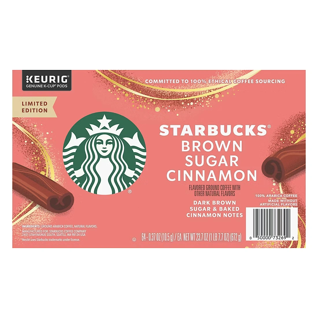 Starbucks Brown Sugar Cinnamon K-Cup Pods, 64 ct.