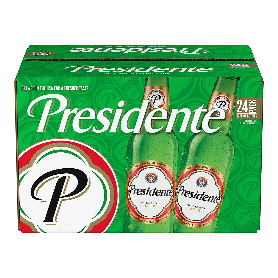 Presidente Pilsener Style Beer, Bottles, 24 pk./12 fl. oz.