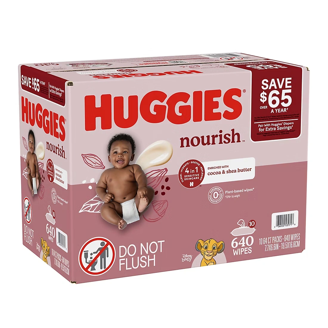 Huggies Nourish Scented Push Button Pack Baby Wipes, 10 pk.