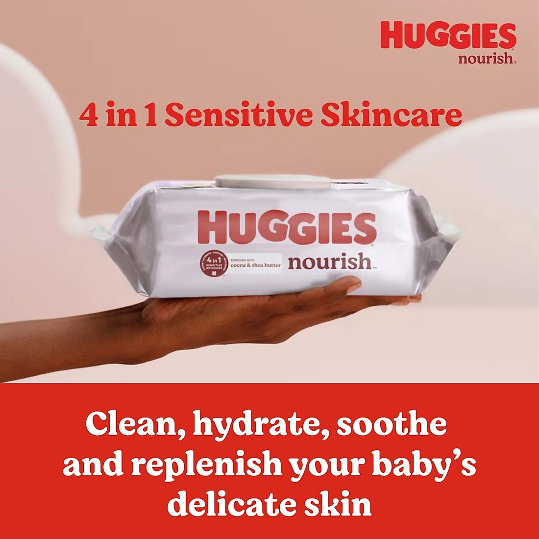 Huggies Nourish Scented Push Button Pack Baby Wipes, 10 pk. 3 Huggies Nourish Scented Push Button Pack Baby Wipes, 10 pk.