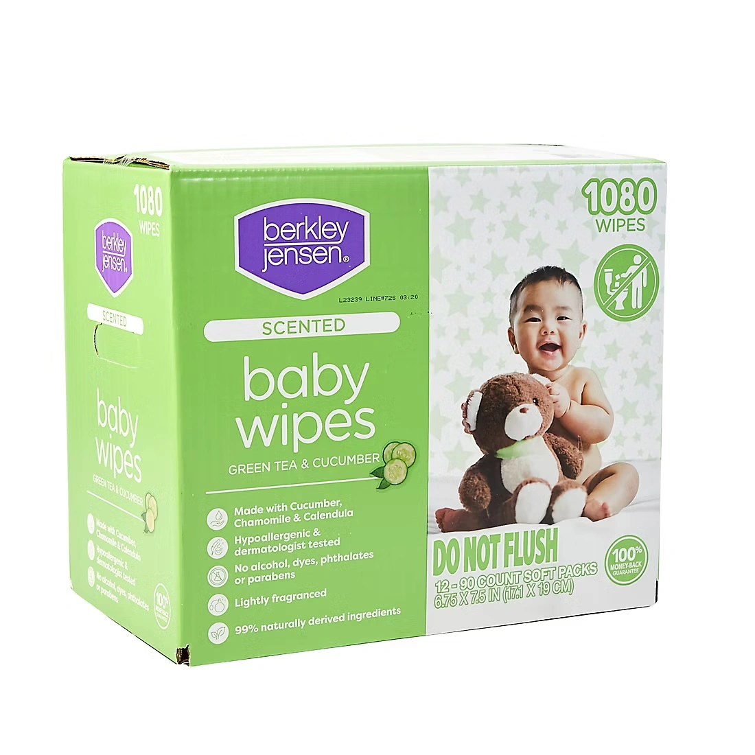 Berkley Jensen Green Tea & Cucumber Scented Baby Wipes, 1080 ct.
