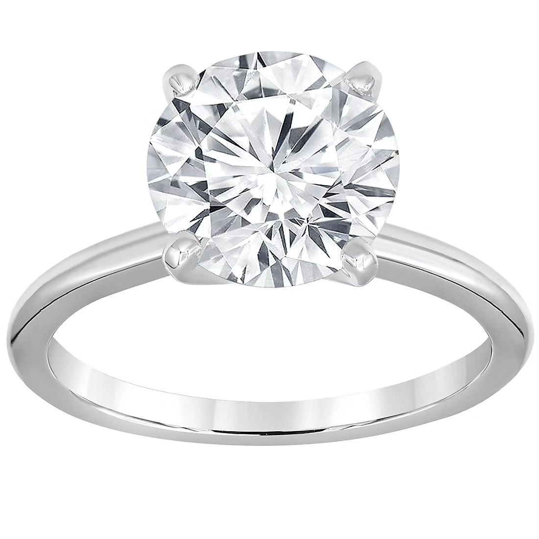 3 ct. t.w. Round Cut Solitaire Diamond Engagement Ring 14k White Gold