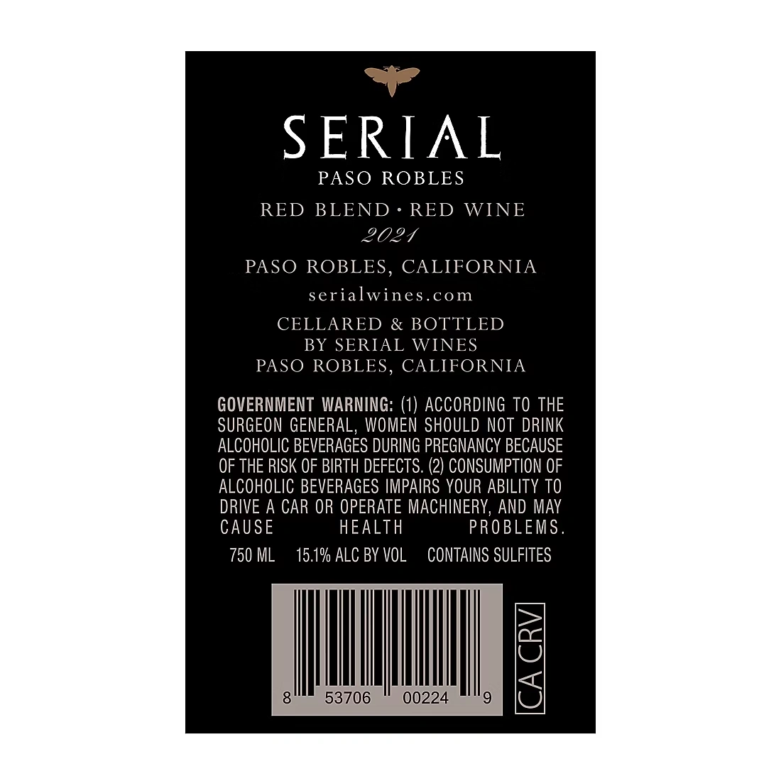 Serial Red Blend Paso Robles, Red Wine, 750ml