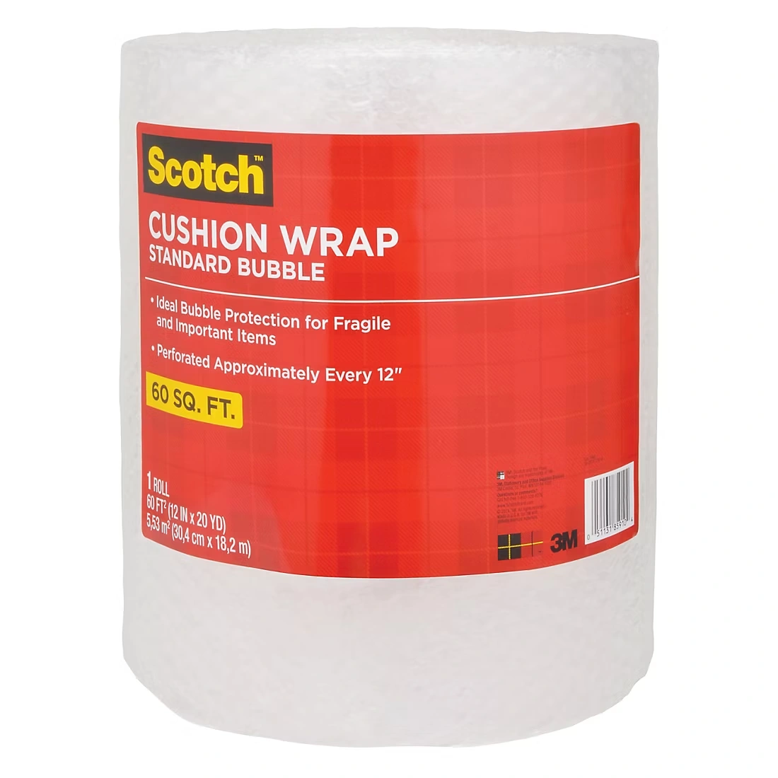 Scotch Standard Bubble Cushion Wrap, 60 sq. ft.