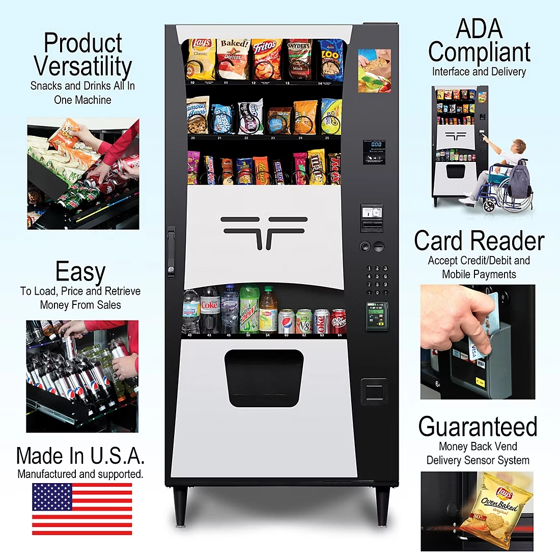 Selectivend SV 9-20 Snack and Beverage Vending Machine with Credit Card Reader