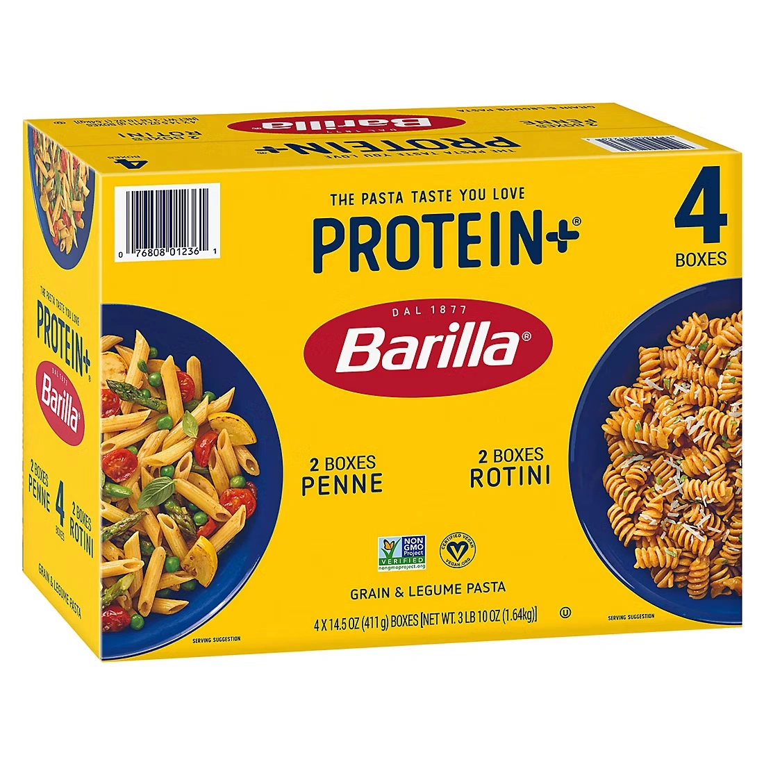 Barilla Protein+ Penne and Rotini Pasta, 4 pk./14.5 oz.