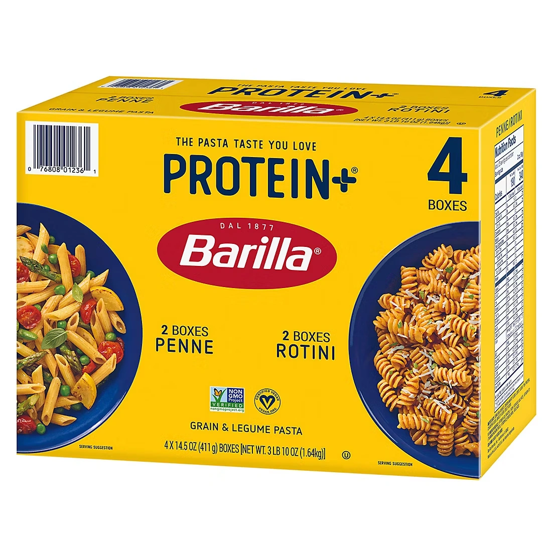 Barilla Protein+ Penne and Rotini Pasta, 4 pk./14.5 oz.