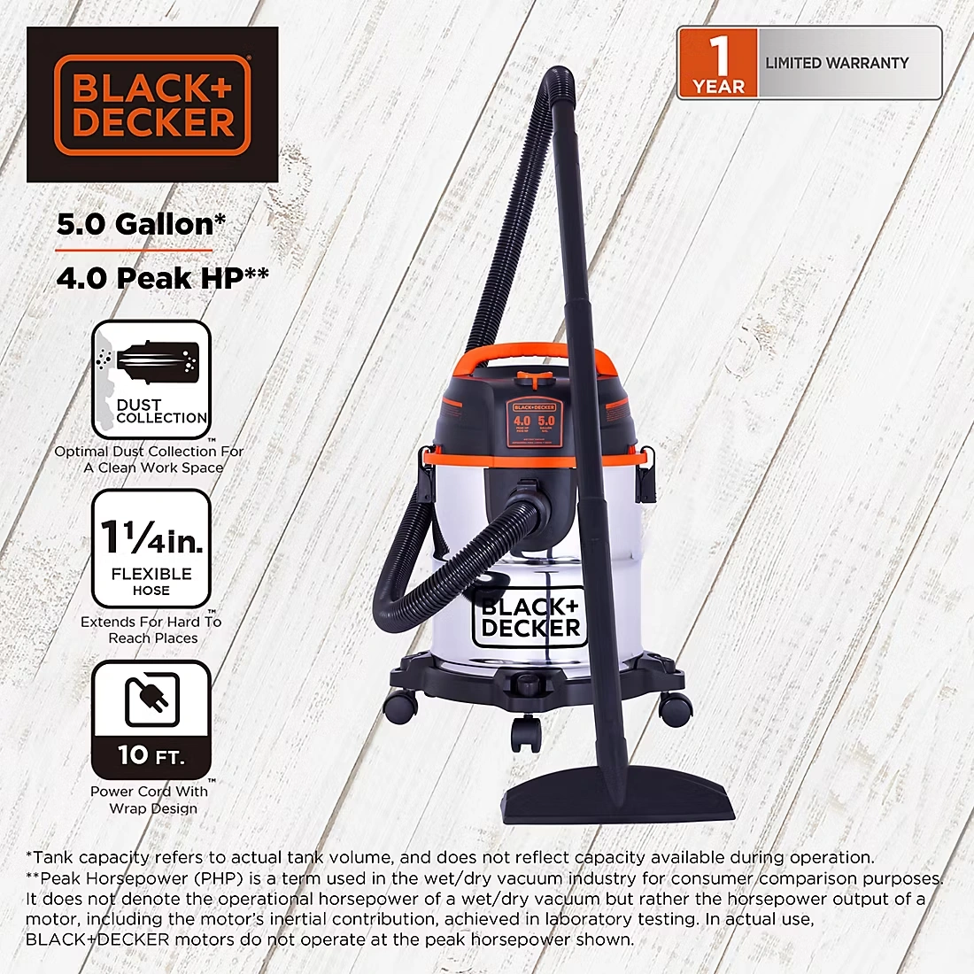 Black + Decker 5 Gallon Wet/Dry Vacuum