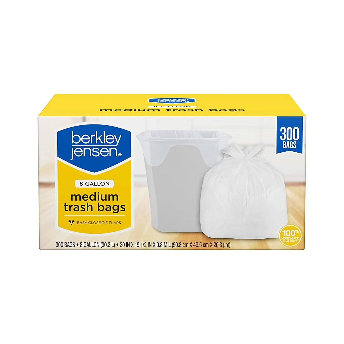 Berkley Jensen Flap Tie Kitchen Bags, 300 ct./8 gal.