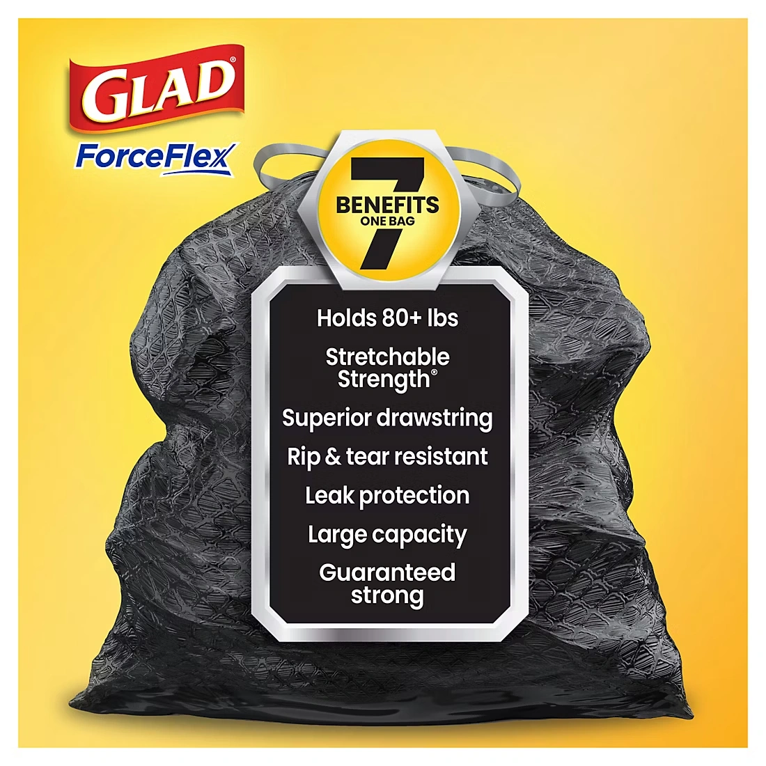 Glad ForceFlex with Clorox Large Trash Bags - Mountain Air Scent, 80 ct./30 gal.