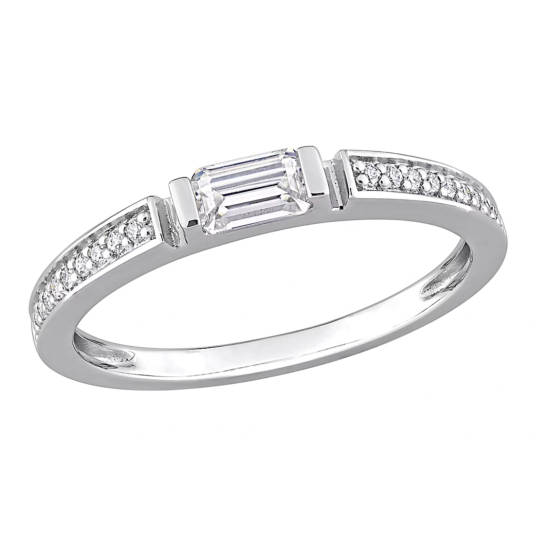 .375  ct. DEW Created Moissanite Anniversary Band in Sterling Silver