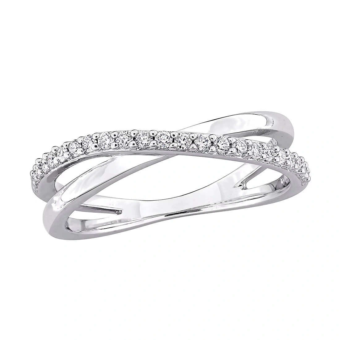 .25 ct. DEW Moissanite Crisscross Ring in Sterling Silver