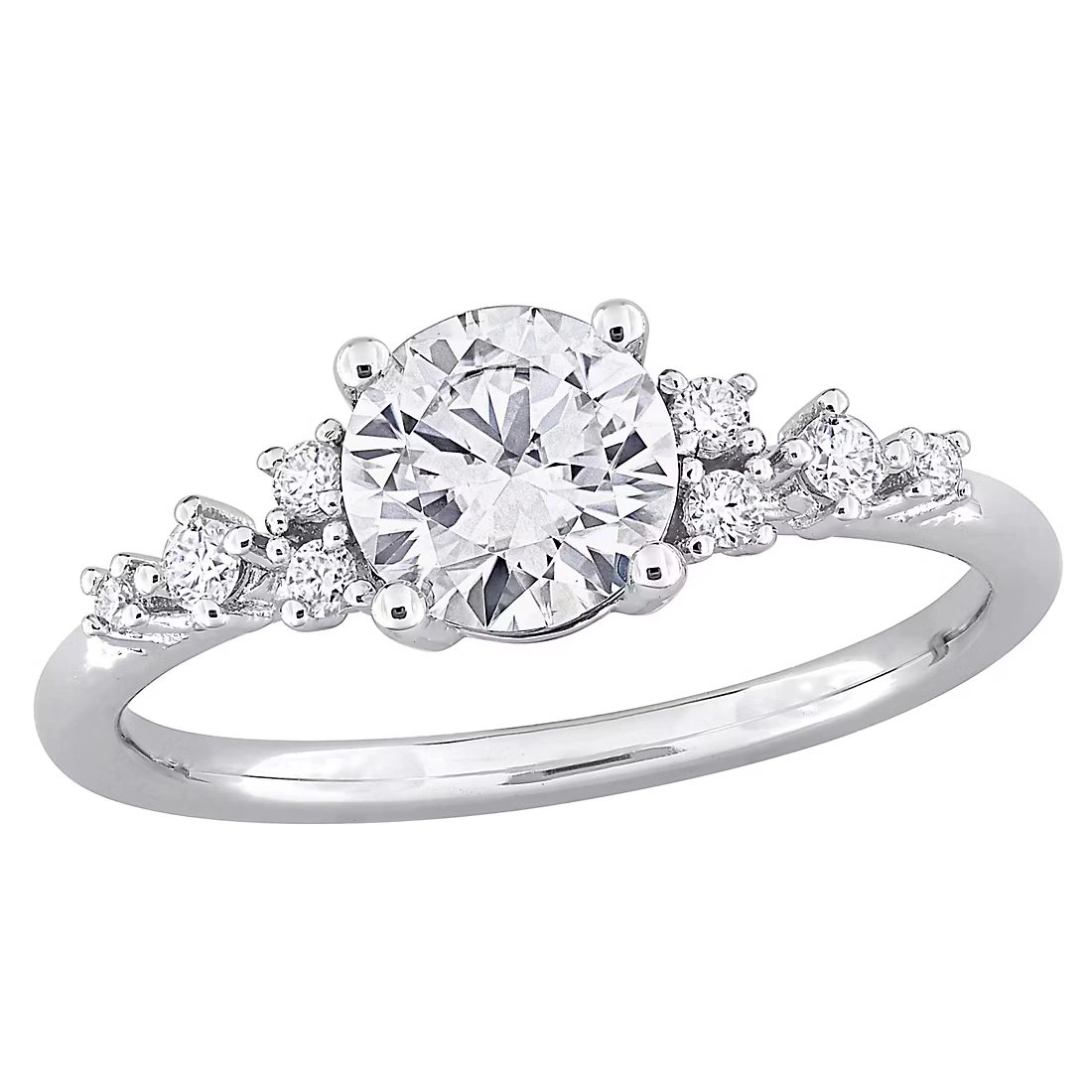 1 ct. DEW Moissanite Engagement Ring in Sterling Silver