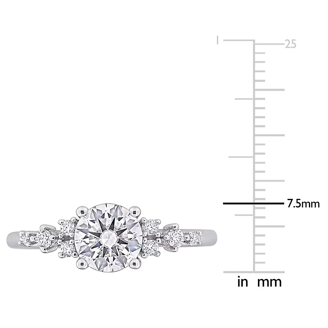1 ct. DEW Moissanite Engagement Ring in Sterling Silver
