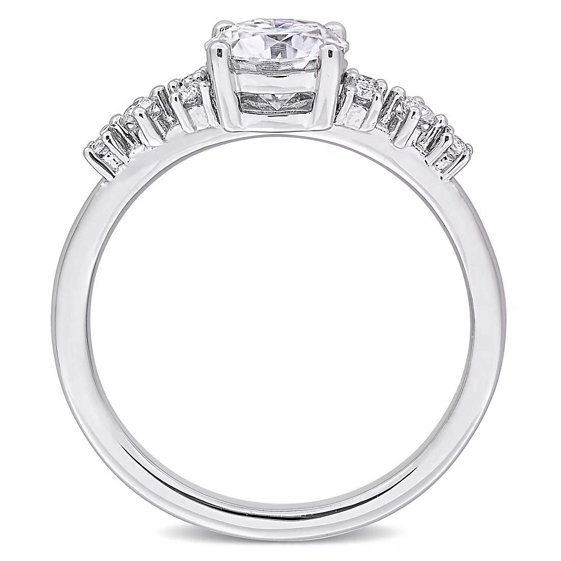 1 ct. DEW Moissanite Engagement Ring in Sterling Silver