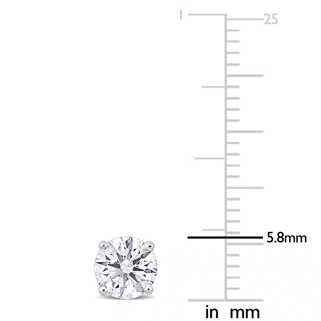 2 ct. t.w. Lab-Grown Diamond Martini Style Solitaire Stud Earrings in 14k White Gold