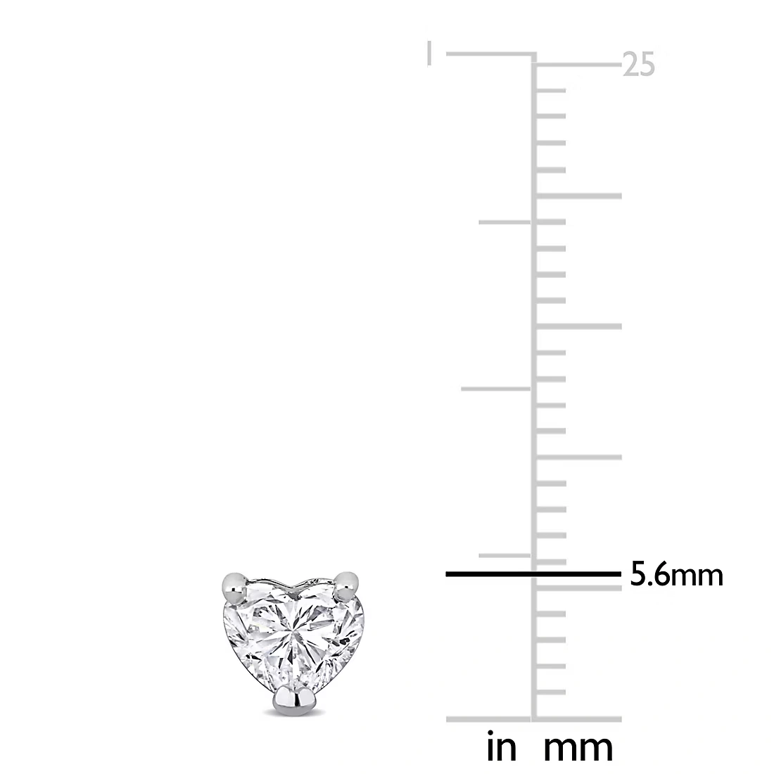 1 ct. t.w. Lab-Grown Diamond Heart Stud Earrings in 14k White Gold