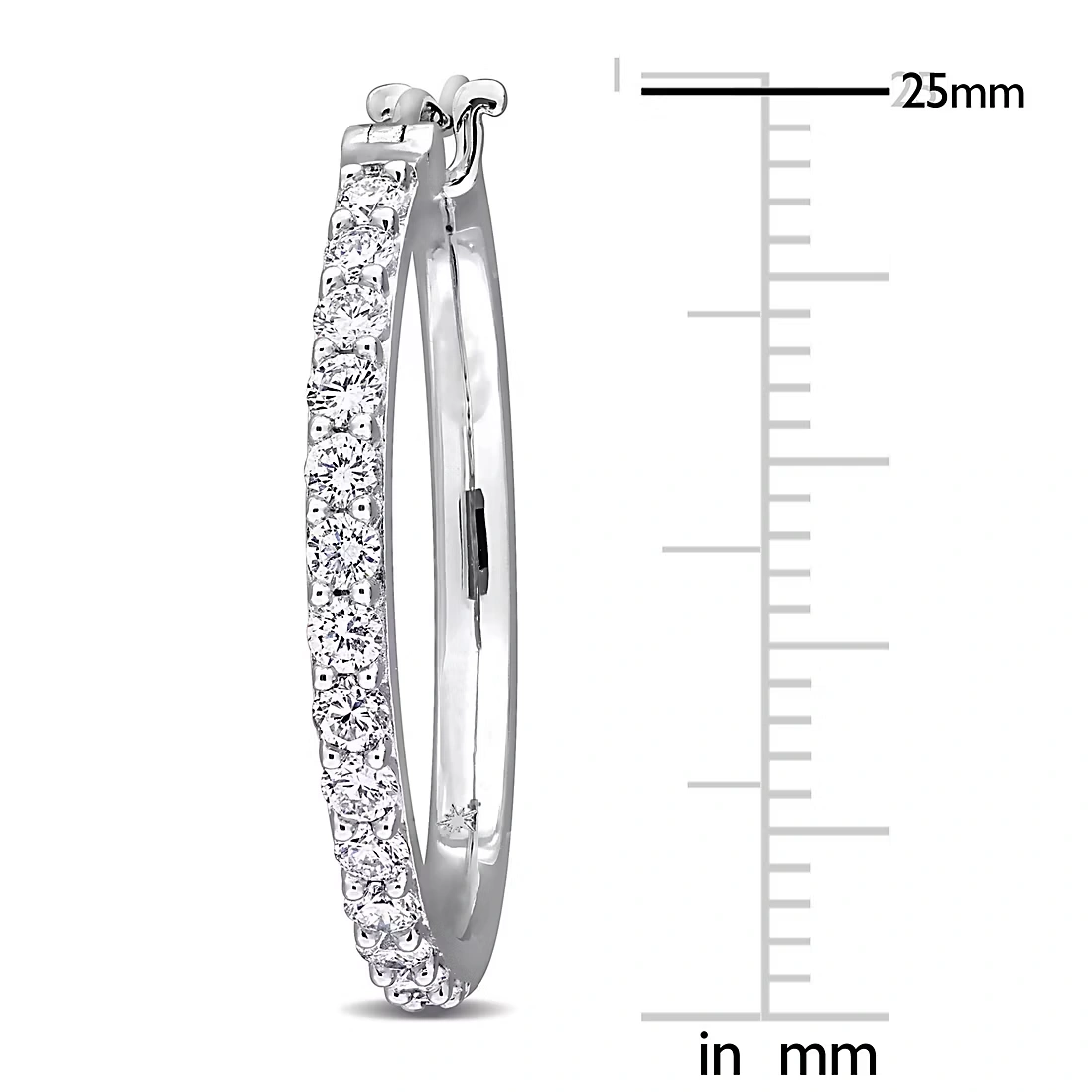 1 ct. t.w. Lab-Grown Diamond Hoop Earrings in Sterling Silver