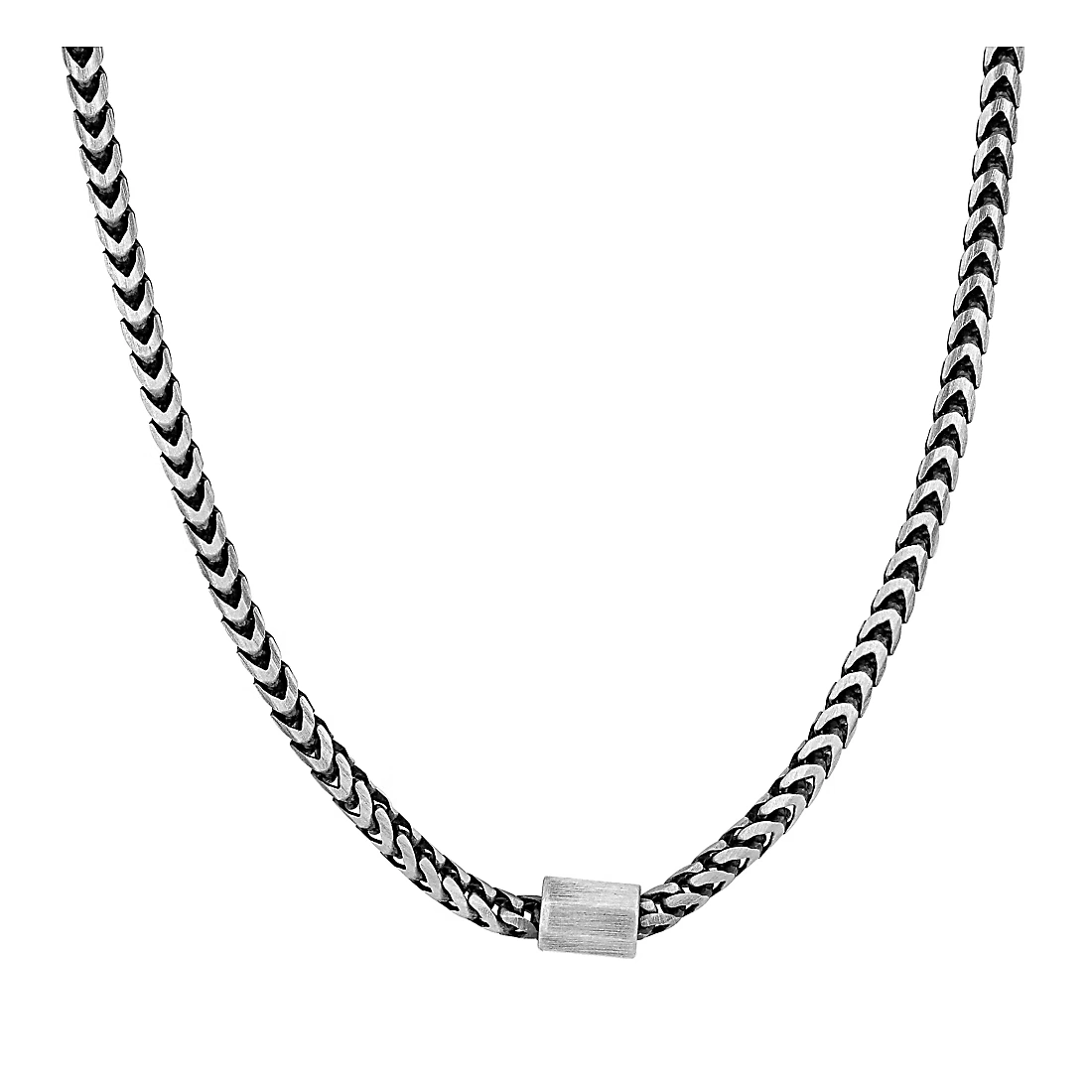 Men's Franco Link Necklace in Oxidized Sterling Silver - 20\"