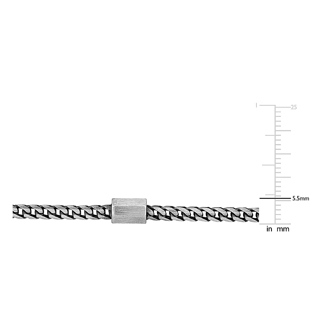 Men's Franco Link Necklace in Oxidized Sterling Silver - 20\"