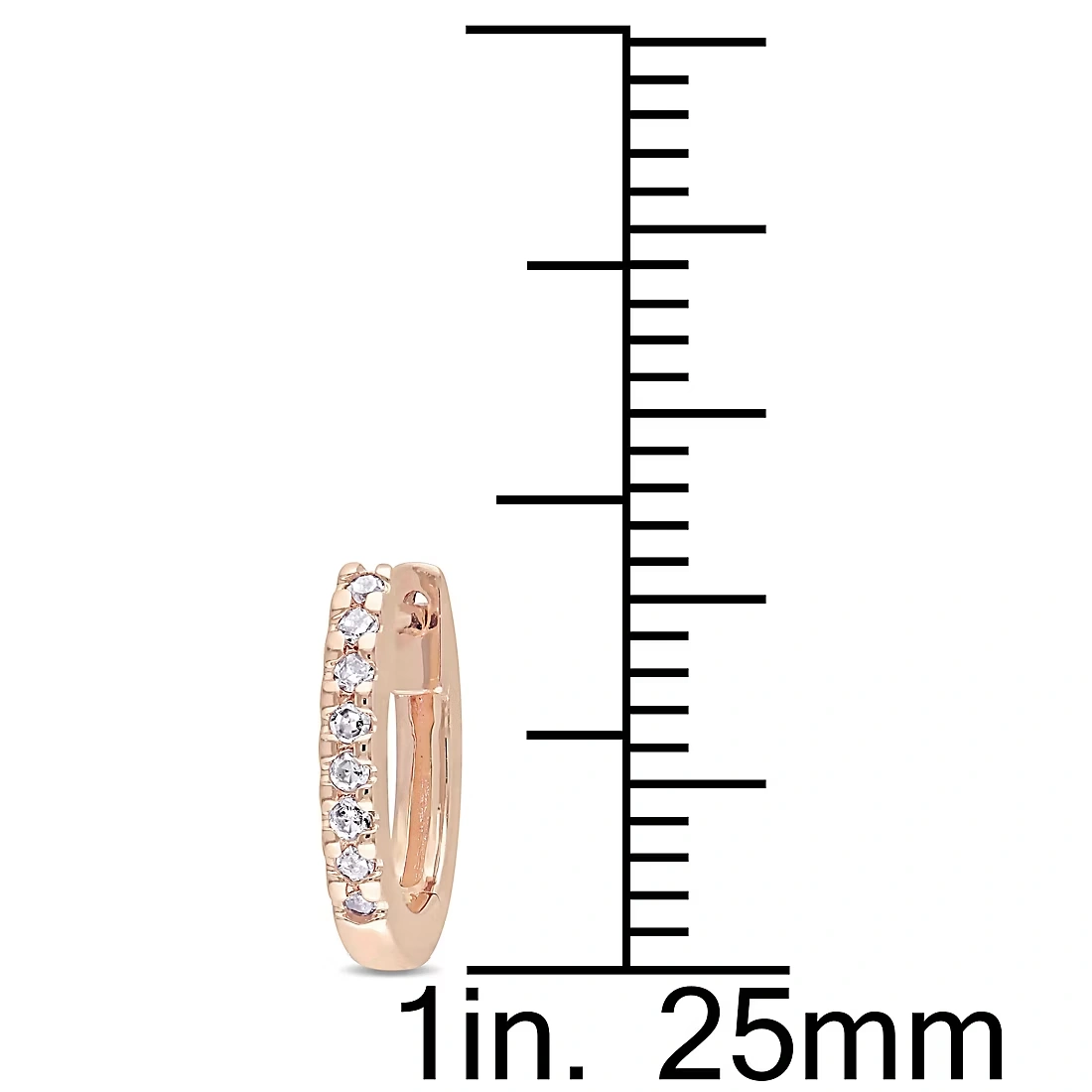 Diamond Accents Hoop Earrings in 10k Rose Gold