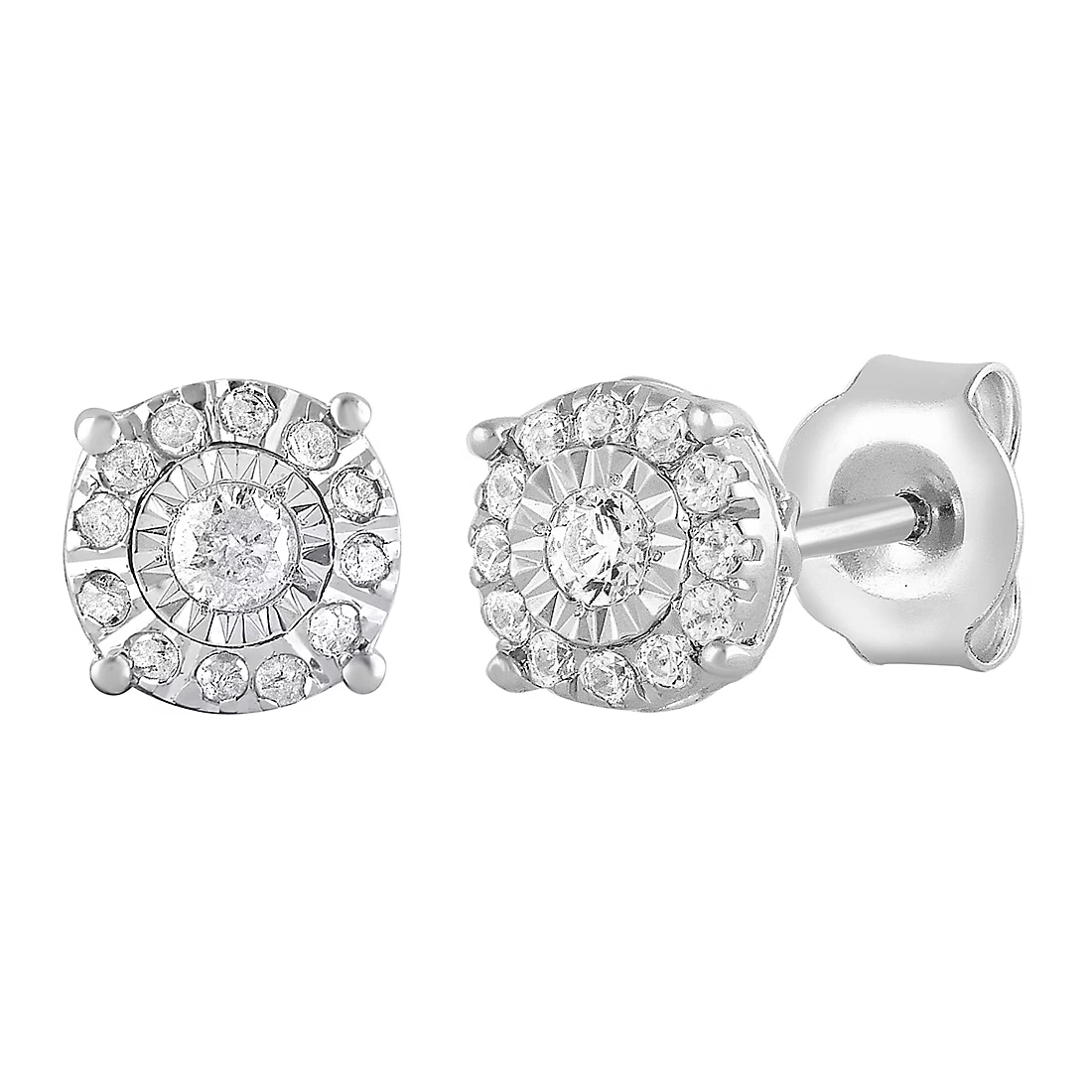 0.25 ct. t.w. 10K White Gold Illusion Set Diamond Stud Earrings