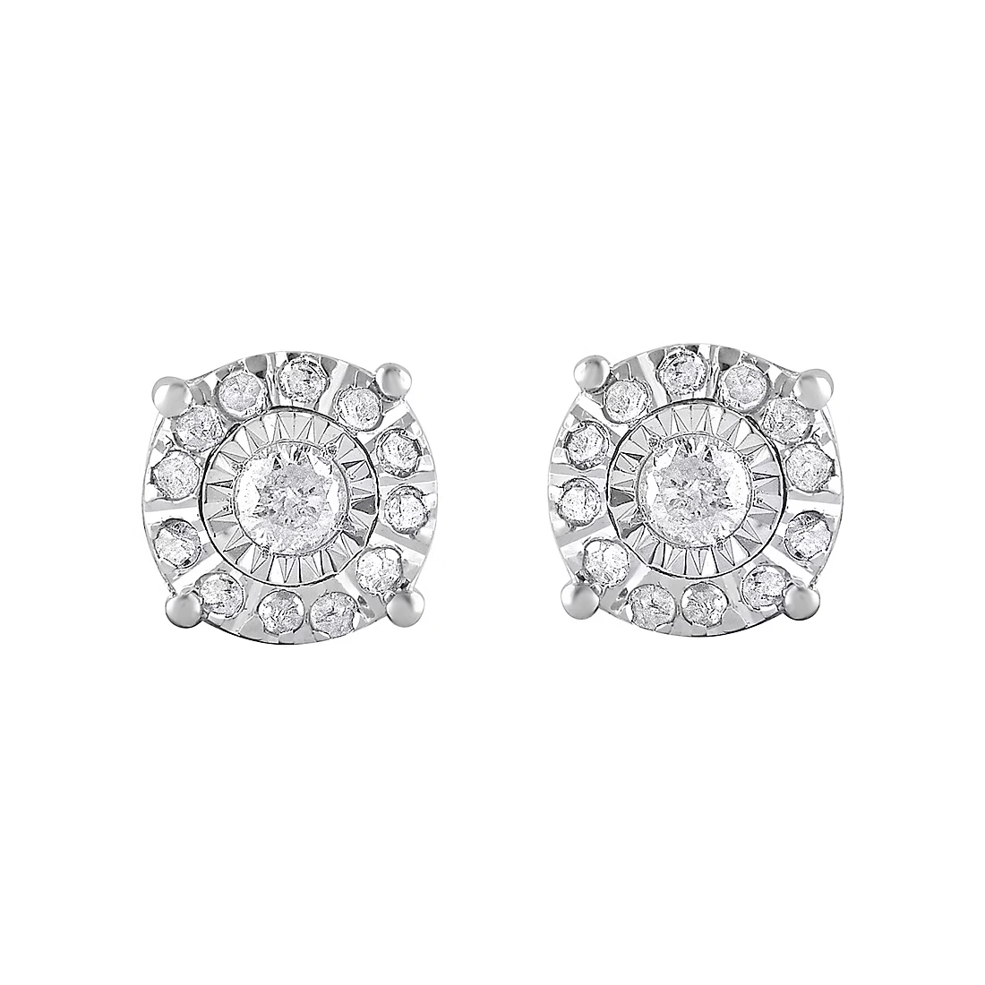 0.25 ct. t.w. 10K White Gold Illusion Set Diamond Stud Earrings