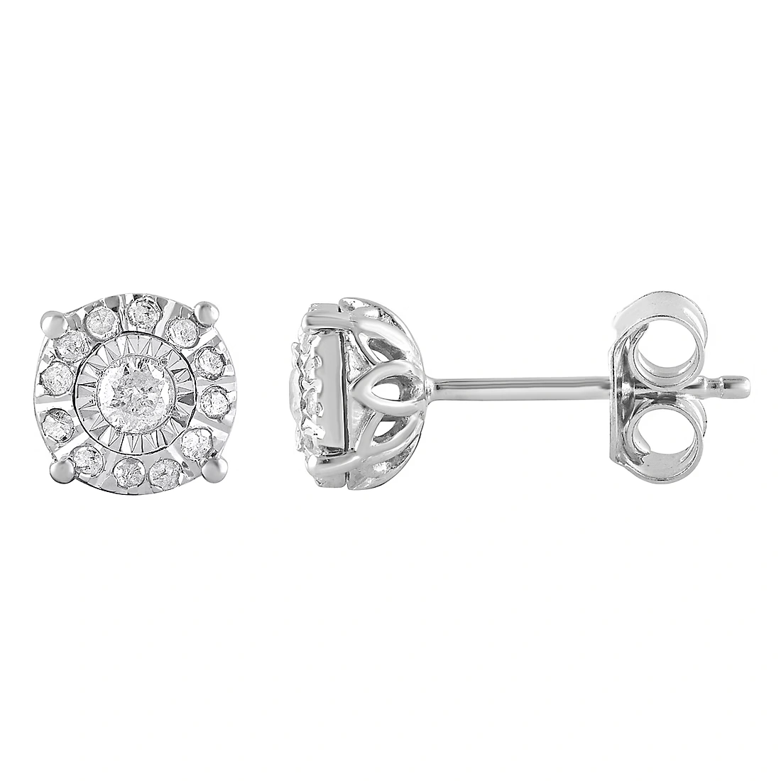 0.25 ct. t.w. 10K White Gold Illusion Set Diamond Stud Earrings