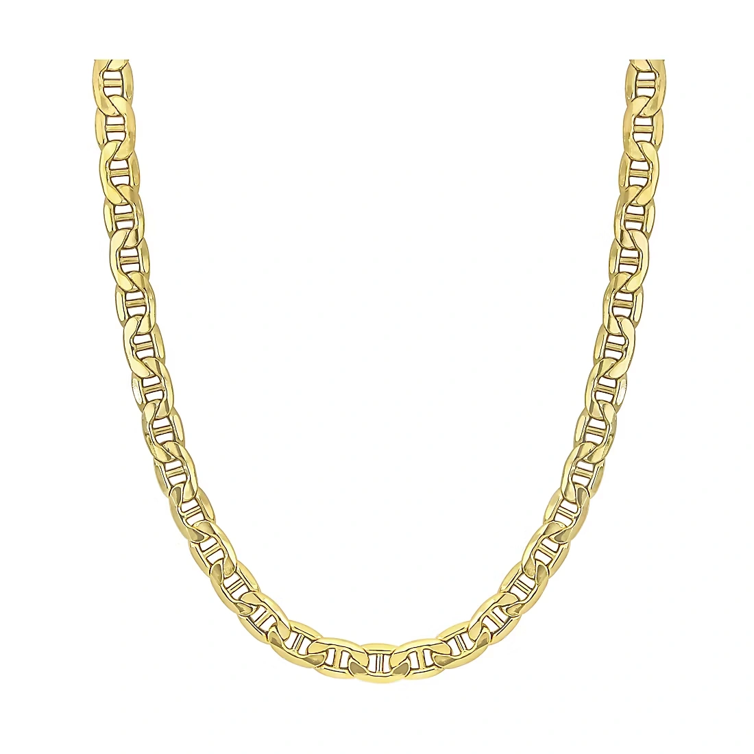 Men's 7mm Mariner Link Chain Necklace in 10k Yellow Gold - 20\"