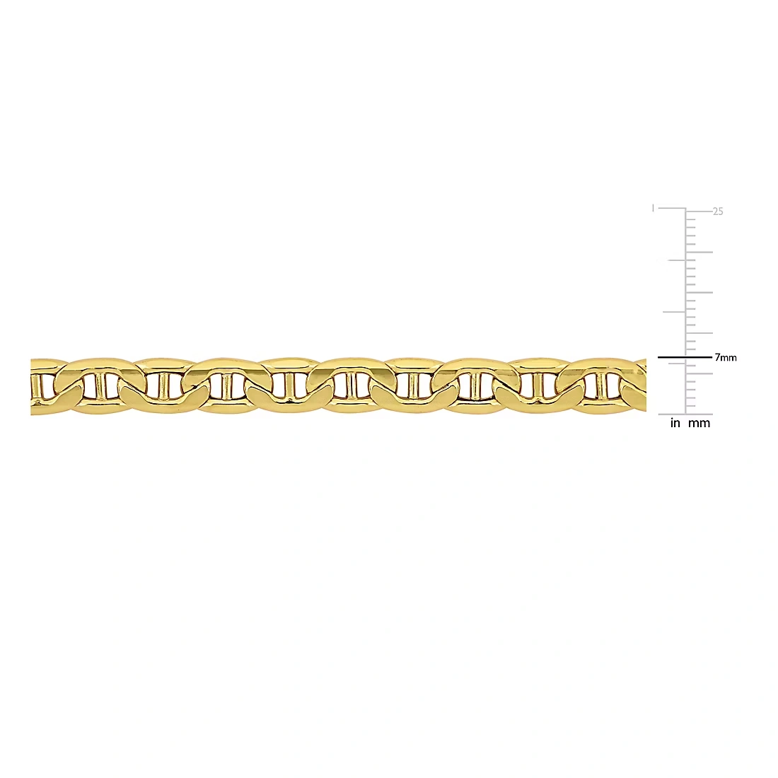 Men's 7mm Mariner Link Chain Necklace in 10k Yellow Gold - 20\"
