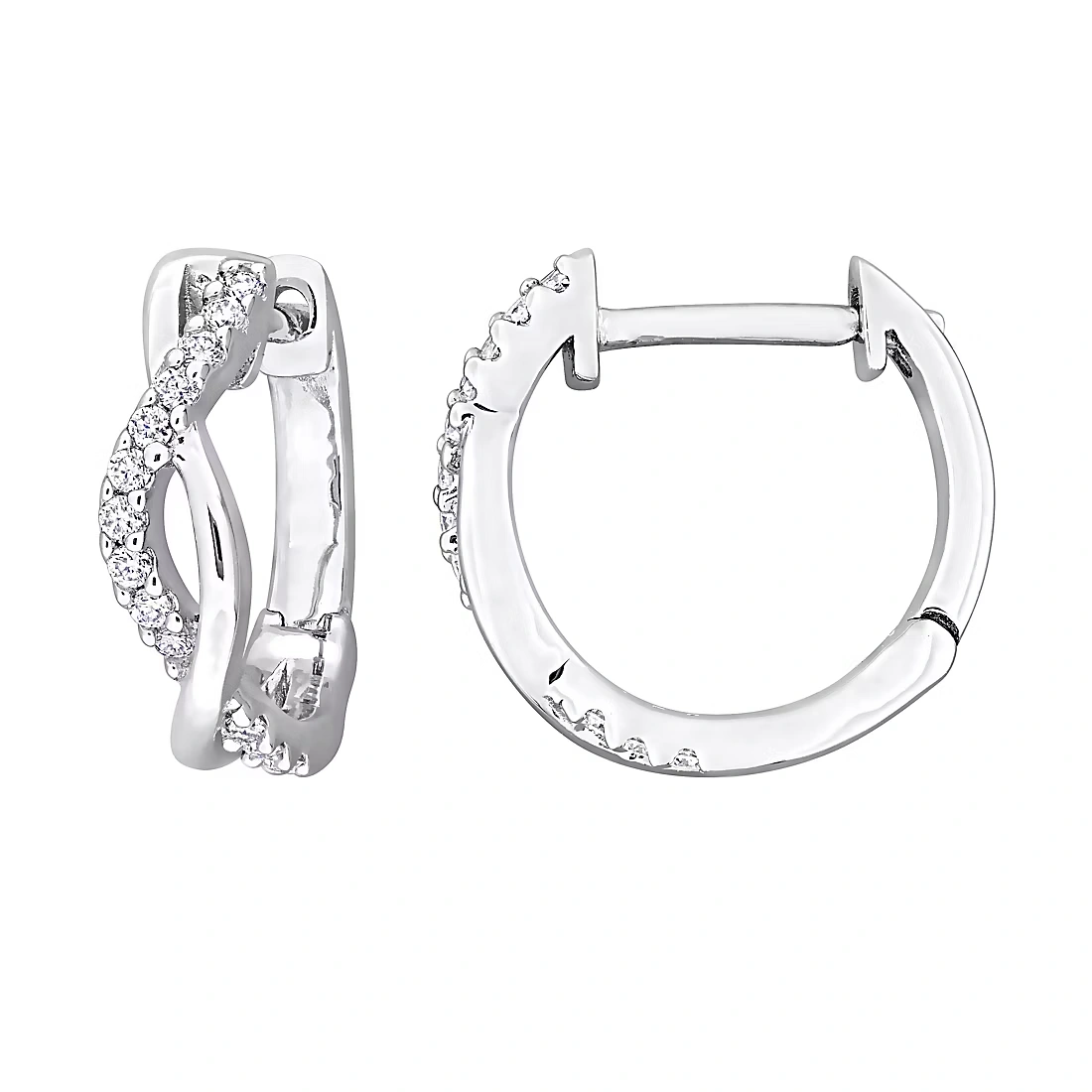 .10 ct. DEW Moissanite Hoop Earrings in Sterling Silver