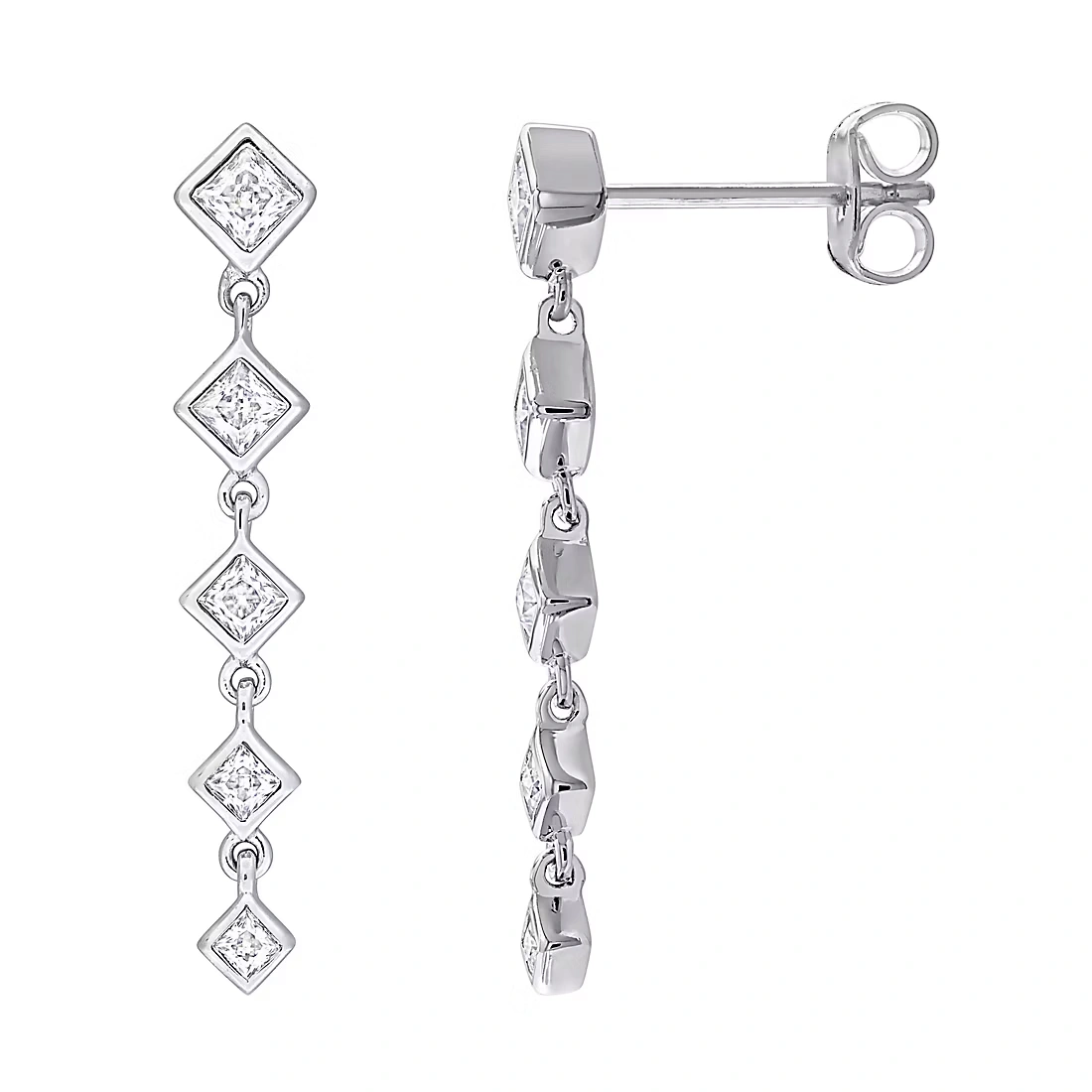 .60 ct. DEW Moissanite Journey Earrings in Sterling Silver