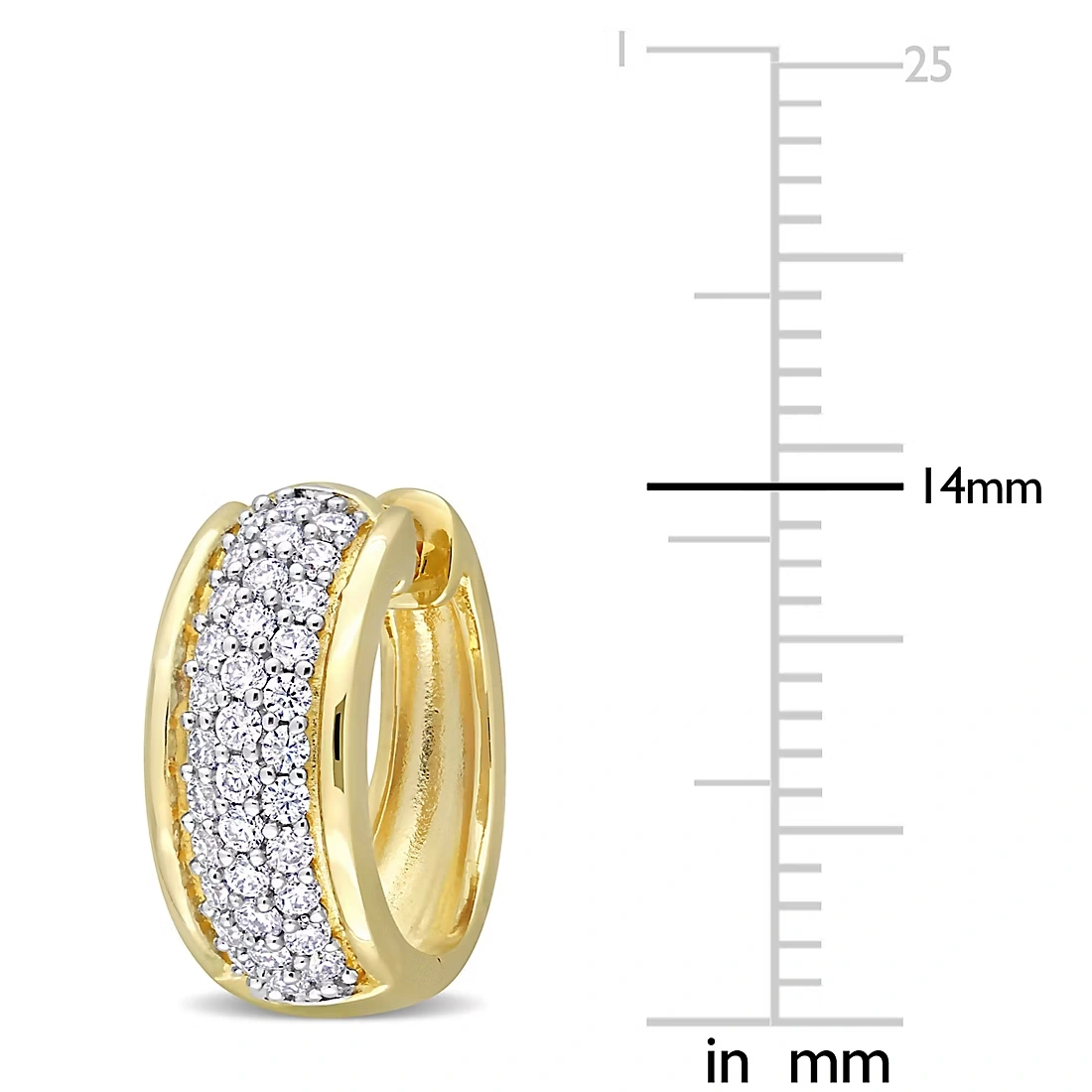 0.5 ct. DEW Moissanite Hoop Earrings in Yellow Plated Silver