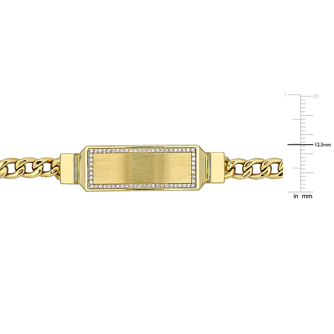Men's Diamond Bar Bracelet in 14k Yellow Gold