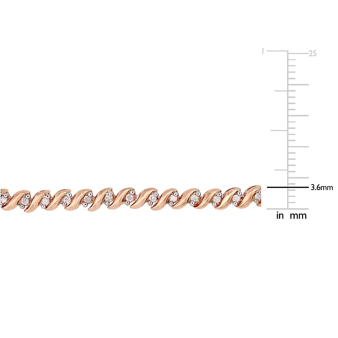 .24 ct. t.w. Diamond Bolo Bracelet in Rose Rhodium-Plated Sterling Silver 3 .24 ct. t.w. Diamond Bolo Bracelet in Rose Rhodium-Plated Sterling Silver