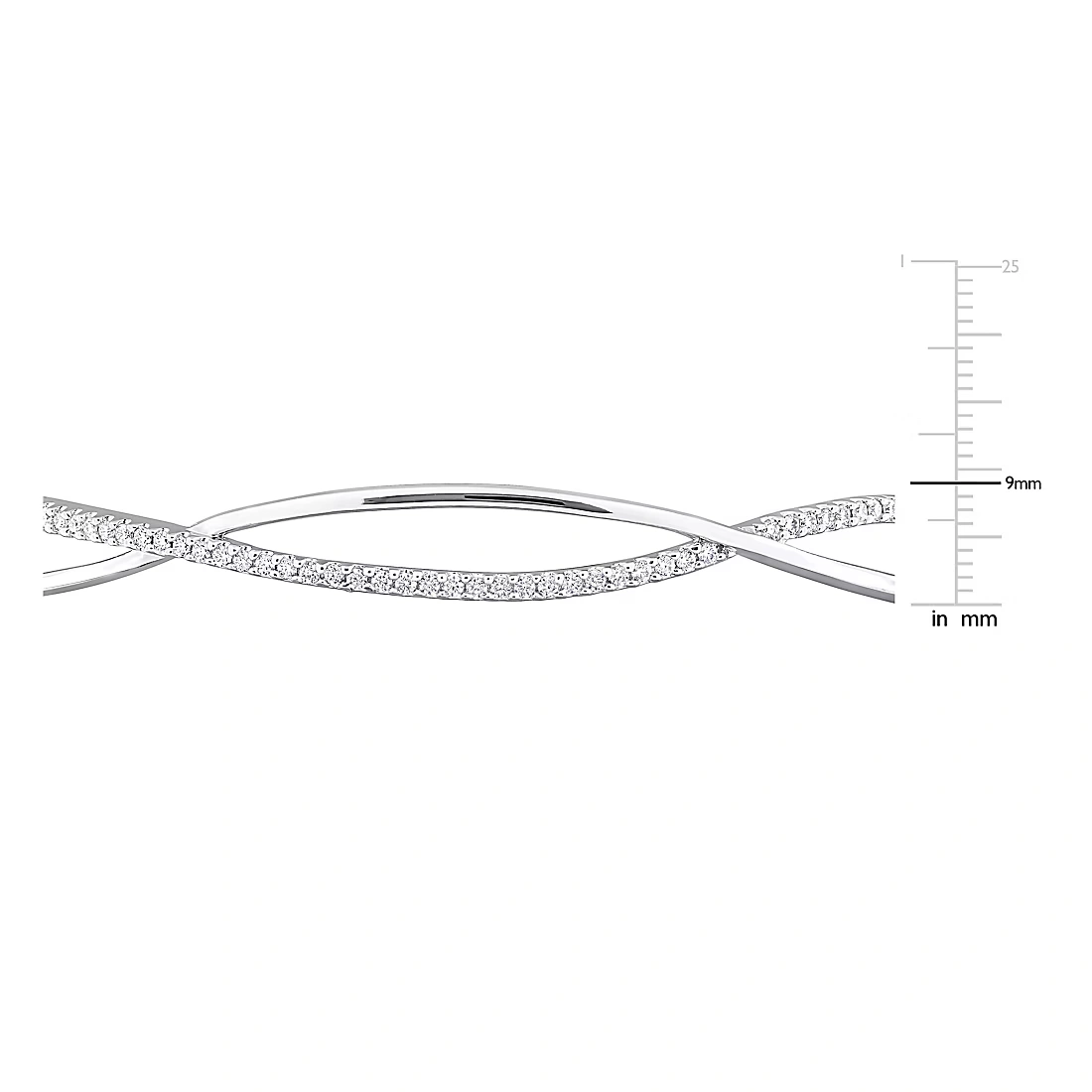 .50 ct. DEW Moissanite Criss-Cross Bangle in Sterling Silver