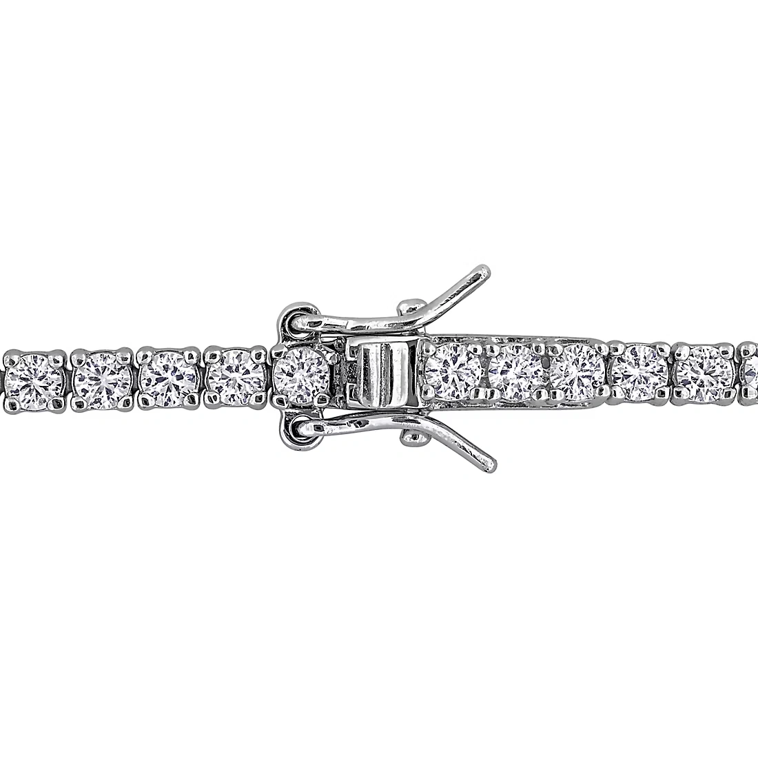 Created Ruby & White Sapphire Solitaire Tennis Bracelet in Sterling Silver