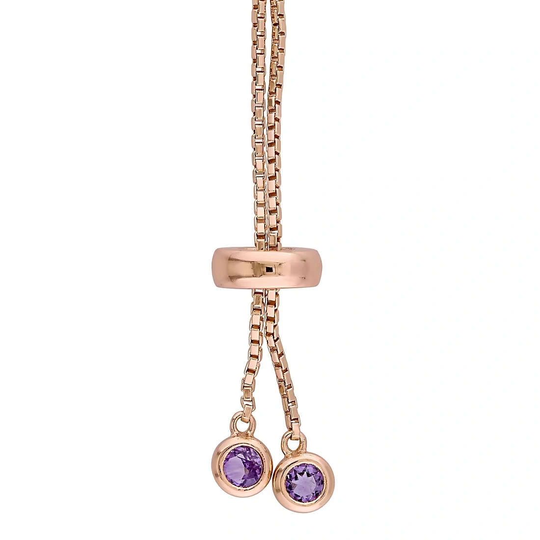 2.84 ct. TGW Amethyst Bolo Bracelet in Pink Sterling Silver